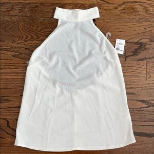 Charlotte Russe White Black Mock Neck Lace Top Xs